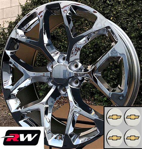 22 X9 Inch Chevy Silverado 1500 Factory Style Snowflake Wheels Chrome Rims