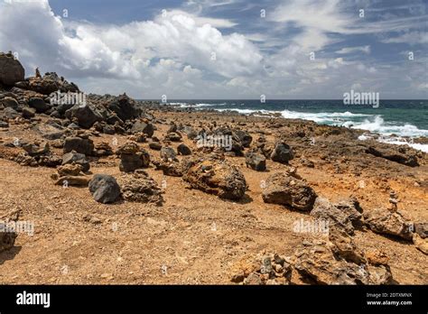 Rugged Terrain Of Arikok National Park Aruba Caribbean Stock Photo