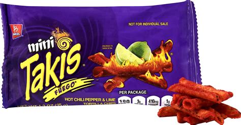 Barcel Mini Takis Crunchy Rolled Tortilla Chips Fuego Flavor Hot Chili Pepper Lime