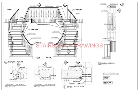 Residential Stairs And Railings Shop Drawings Cad Designing Syndicate