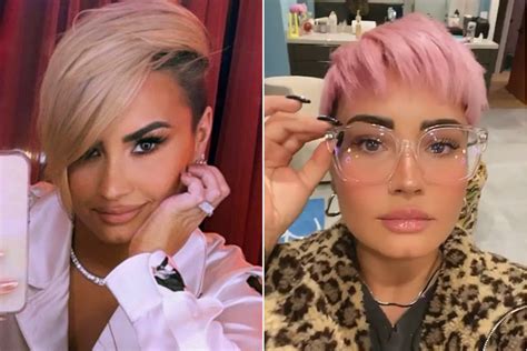 If you've been considering a pixie cut, consider this your ultimate source of inspiration. Demi Lovato Debuts Pastel Pixie Haircut | PEOPLE.com