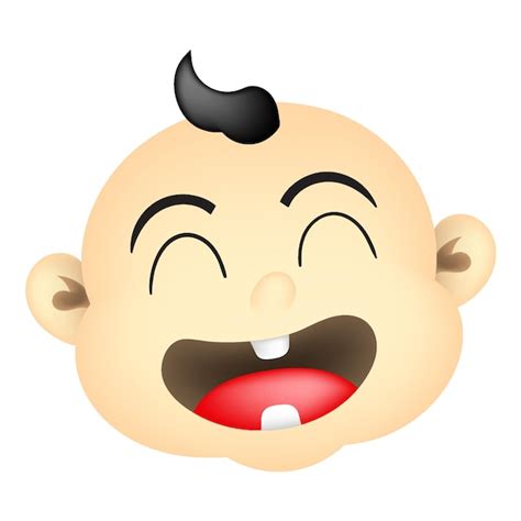 Premium Vector Baby Boy Head Emoticon Having A Laughing Expression At