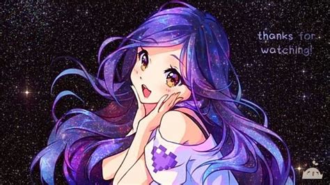 Purple Galaxy Girl Девушки из аниме Галактика волосы Розовые краски