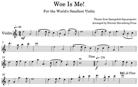 Woe Is Me Sheet Music For Violin