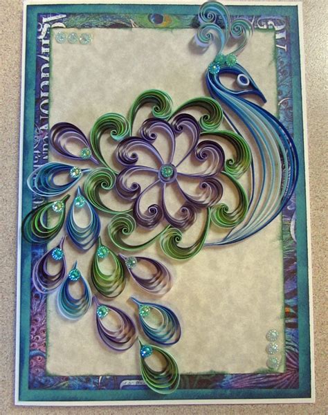 Quilled Peacock Card Instruction Kit Etsy Quilling Patterns