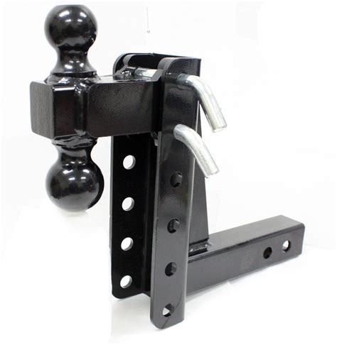 Hd Dual Tow Ball Hitch Mount Adjustable Drop Raise Trailer Hitch Towing