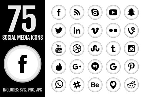 Social media free vector icons in svg, psd, png, eps format or as icon font. Social Media Icons ~ Icons ~ Creative Market