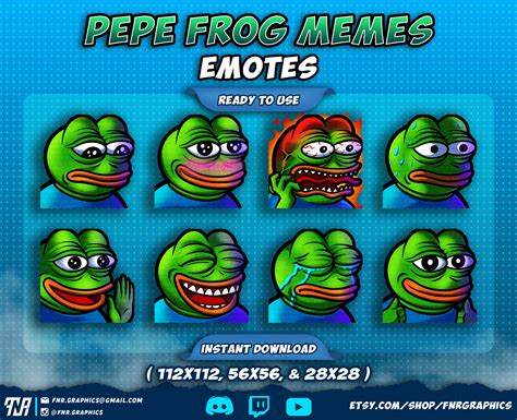 8 X Pepe The Frog Meme Twitch Emotes Monkaw Pepe Meme Discord Emotes