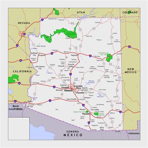 Map Of Arizona With National Parks Download Them And Print