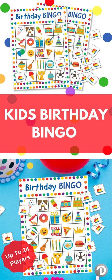 Birthday Bingo Game Set For Up To 24 Players Birthday Party Bingo
