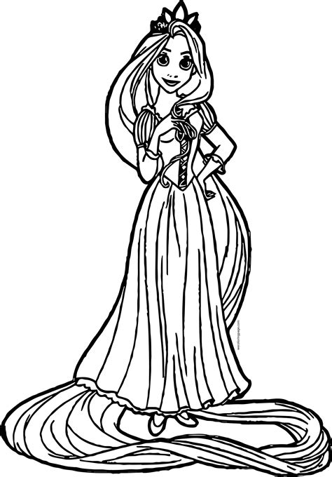 Rapunzel And Flynn Girl Pose Coloring Page Wecoloringpage 513 The