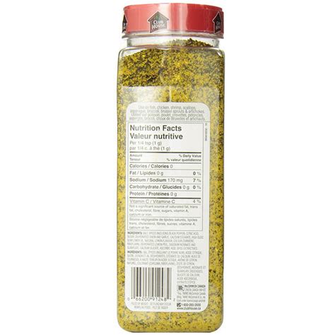 Quality Natural Herbs And Spices Lemon And Pepper Seasoning 825g Club