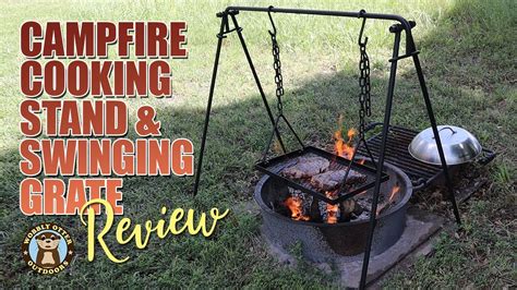 Bruntmor Campfire Cooking Stand And Swinging Grill Review Youtube