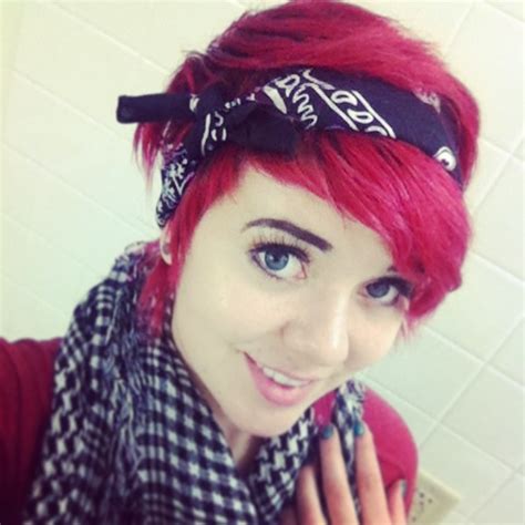 What's the best way to style pixie hair? Short red hair, pixie cut and styled with a black bandana ...