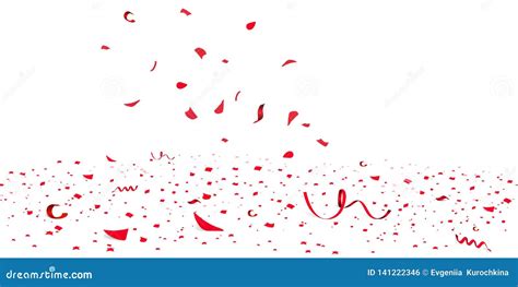 Falling Bright Red Glitter Confetti Stars Celebration Serpentine