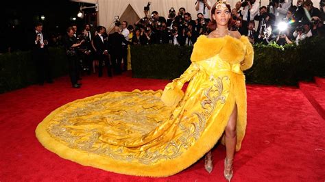 Rihanna Wears Giant Yellow Dress To Met Gala 2015 The Australian