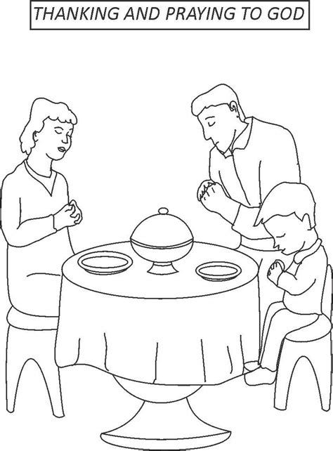 Thanking And Praying To God Coloring Page