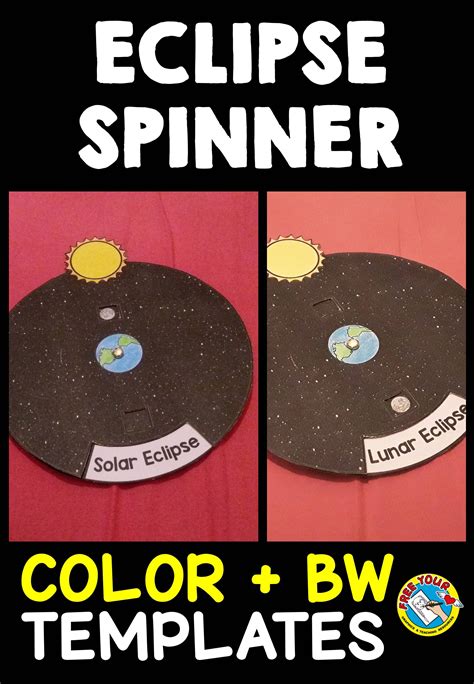 Solar And Lunar Eclipse Crafts Wheel Activity Spinner Printable Science