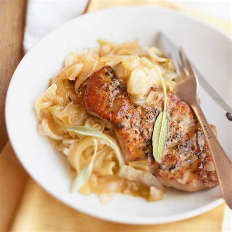 Finally, i served them with a sweet and slightly spicy sauce found here on allrecipes (1/2 cup orange marmalade, 1/4 cup dijon mustard, 1/4 cup honey, and 1/4 teaspoon hot sauce). Sage-Scented Pork Chops Recipe - EatingWell