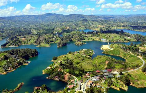 Wallpaper River Panorama Colombia Islands Guatape Images For