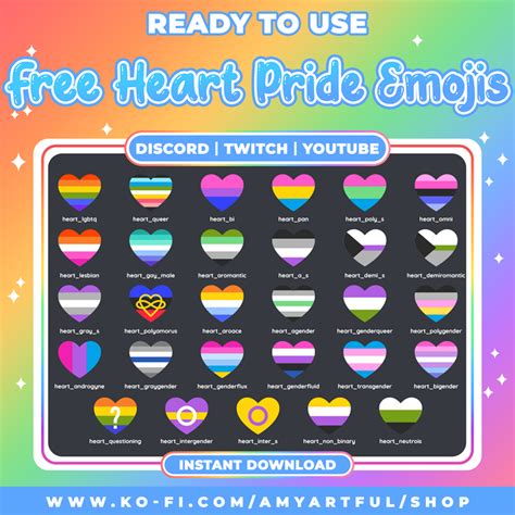 Free Pride Flag Heart Emoji Pack Amy Artfuls Ko Fi Shop Ko Fi ️