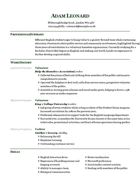 How To Write A Student Cv Example And Templates Guide