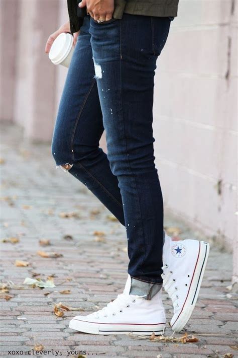 Cleverly Yours Wearing Jeans From Siwy Denim And Converse Shoes How