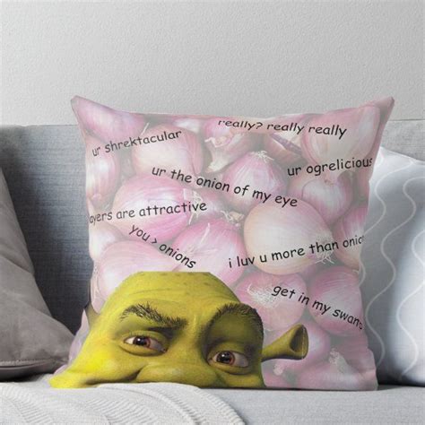 Shrek Valentines Card Throw Pillow By Lewbarberdesign In 2020