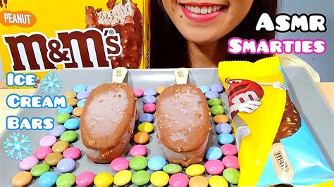 Asmr Mandm S Ice Cream Bars And Smarties Chocolate Eating Sounds Youtube