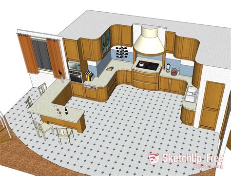 This kitchen playset is light in weight, and your kids can serve their dishes in it. 1409 Kitchen Sketchup Model Free Download | Sketchup model ...