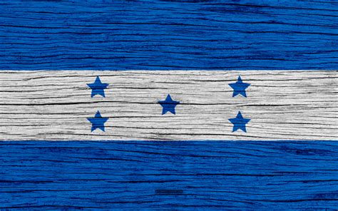 Download Wallpapers Flag Of Honduras 4k North America Wooden Texture