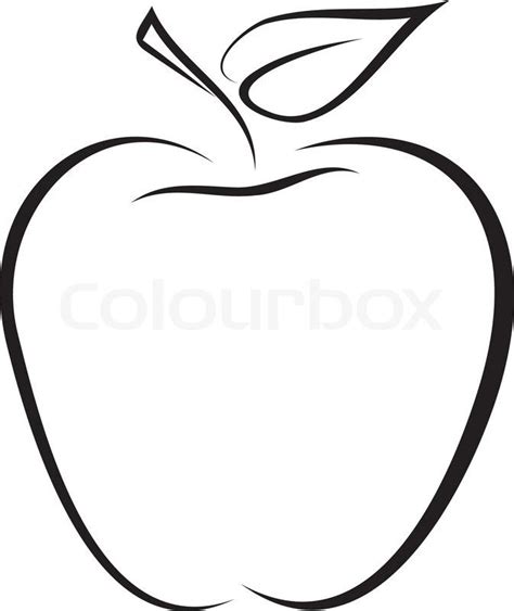 Artistic Outline Sketch Of Apple Vector Illustration Vector