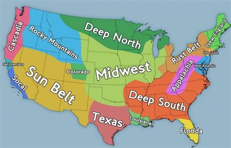 Regions Of The Usa Map United States Map