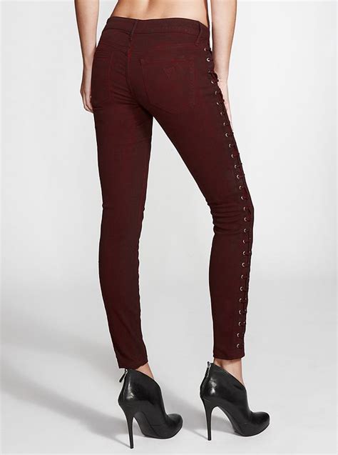 Kate Low Rise Skinny Jeans With Side Lace Up