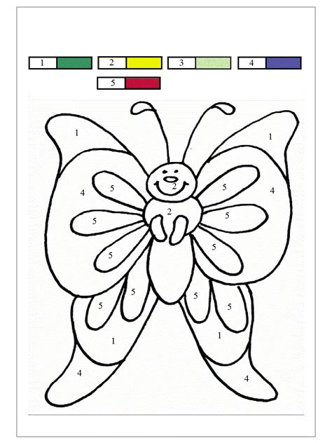 The butterfly coloring pages add spark to the kids' imagination and greatly enhance their creative skills. Color By Number For Preschoolers » Butterfly Spring Color ...