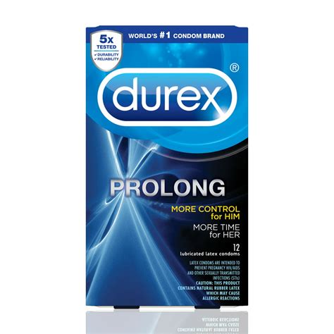 Durex Prolong Condoms Ultra Fine Ribbed Dotted With Delay Lubricant