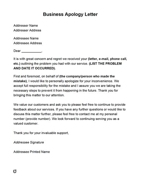 Free Apology Letters Pdf Word