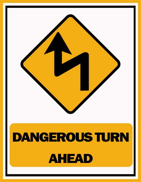 Multi Turn Ahead Sign Template Free Download In 2022 Sign Templates