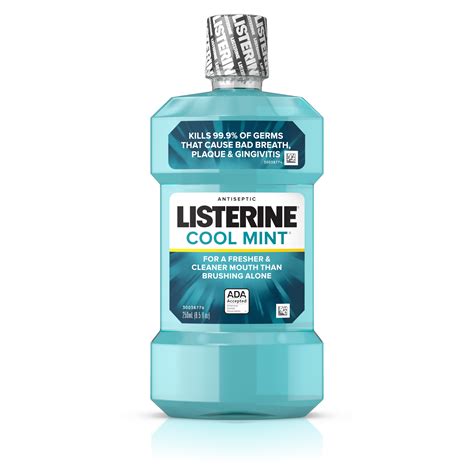 listerine cool mint antiseptic mouthwash for bad breath 250 ml