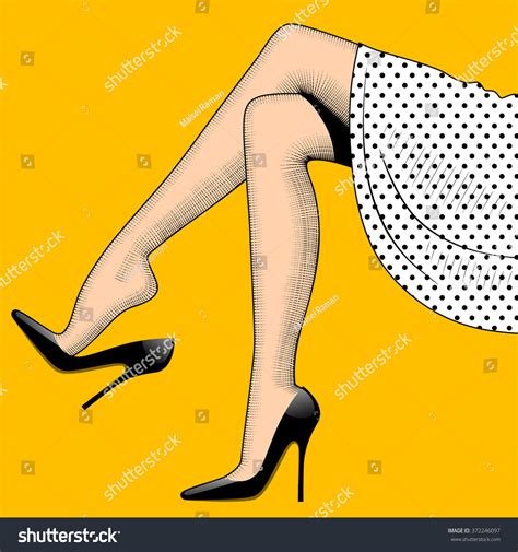 vintage drawing beautiful woman legs highheeled stock illustration 372246097 shutterstock
