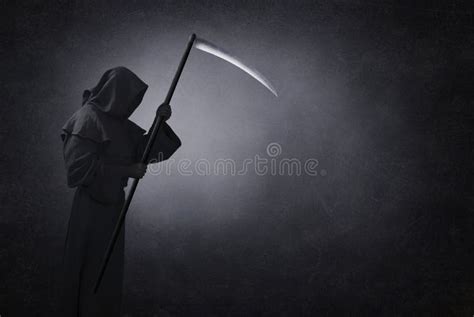 Grim Reaper With Scythe In The Dark Stock Photo Image Of Dark Devil