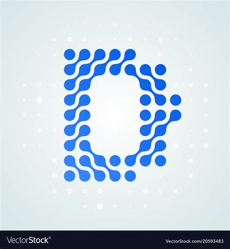 Letter D Logo Halftone Icon Royalty Free Vector Image