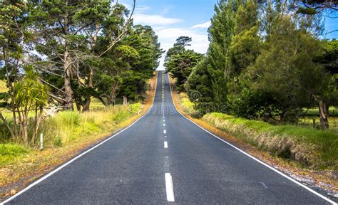 Long Straight Road Stock Photo Image Of Route Green 85295474