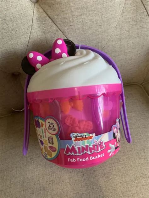 New Just Play Disney Junior Minnie Mouse Fab Food Bucket With Carry