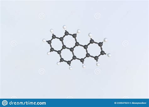 Benzoapyrene Molecule Isolated Molecular Model 3d Rendering Stock