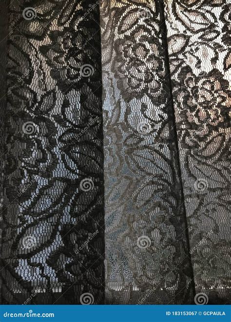 Texture Of Lace Curtain With Seamless Vintage Floral Abstract Pattern
