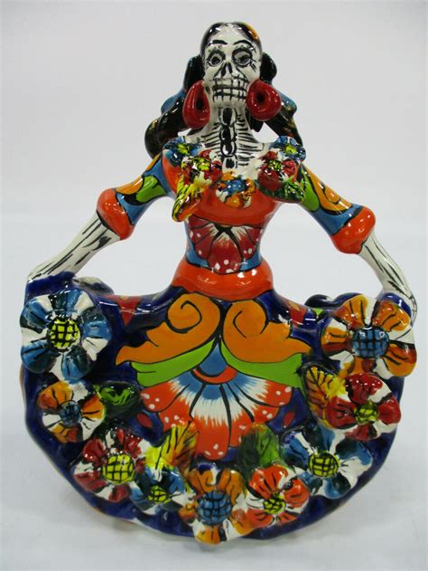 7 Talavera Catrina With Dancing Dress Mexican Colorful Etsy