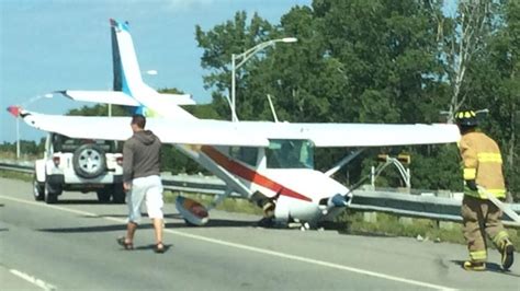 Cessna Plane Lands On Quebec Highway After Engine Trouble Montreal