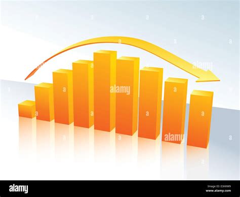 Increase And Decrease Three Dimensional Bar Graph Stock Vector Image
