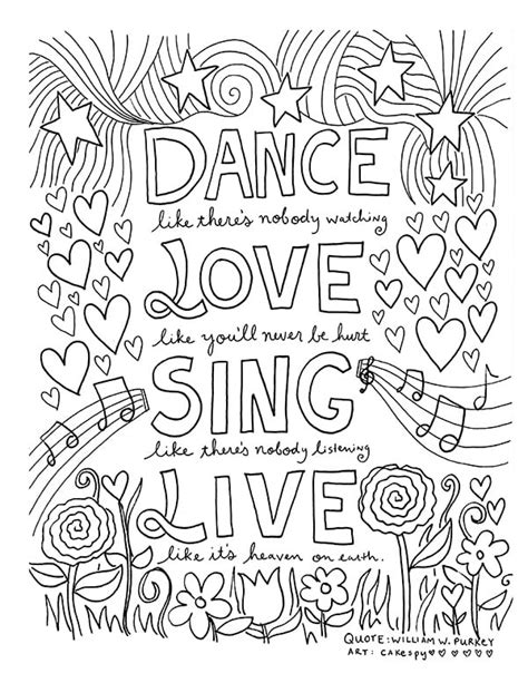 Get The Coloring Page Dance Love Sing Live 50 Printable